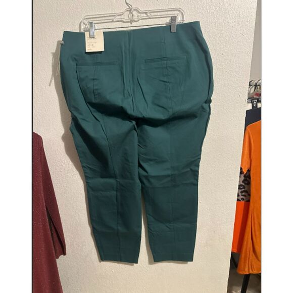 335 A New Day Women’s Teal Pull-On Stretch Ankle Pants | Workwear Trousers - Picture 3 of 4